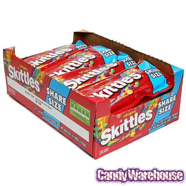 Skittles Candy King Size Packs - Original: 24-Piece Box