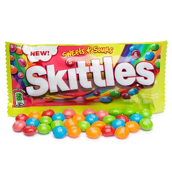 Skittles Candy Packs - Sweets and Sours: 24-Piece Box