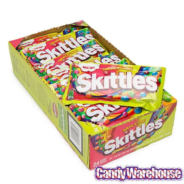 Skittles Candy Packs - Sweets and Sours: 24-Piece Box