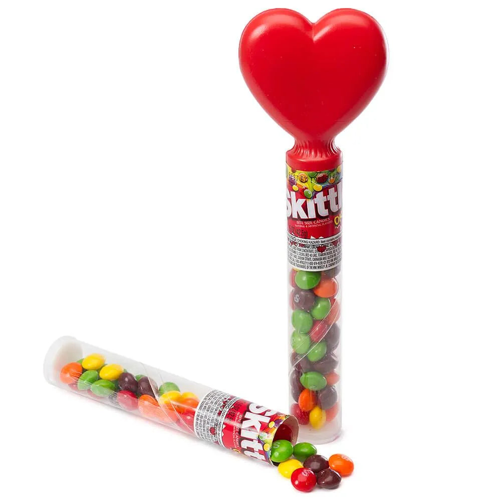 Skittles Candy Valentine Heart Toppers: 12-Piece Display