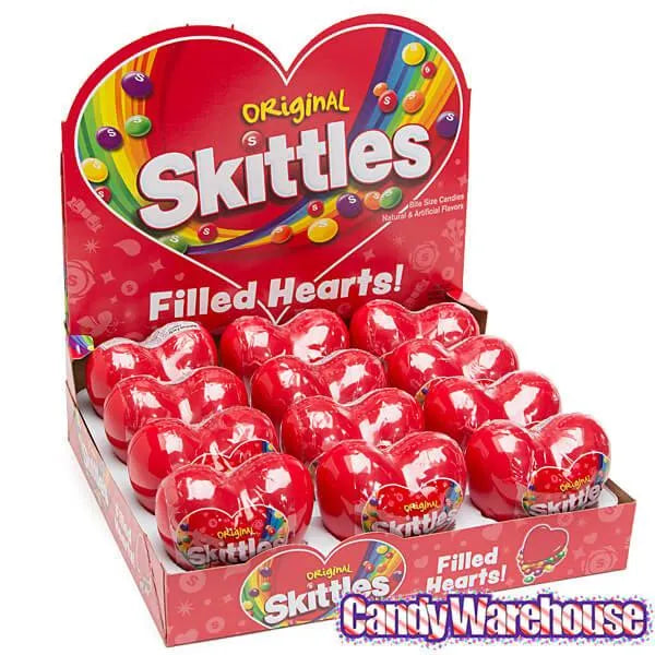 Skittles Original Candy Filled Plastic Hearts: 12-Piece Display