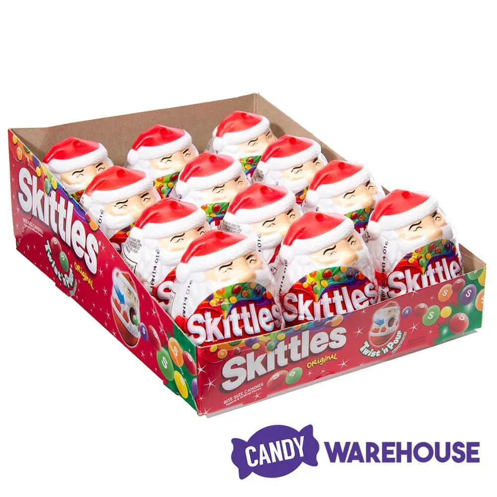 Skittles Twist 'n Pour Santa Candy Dispensers: 12-Piece Box