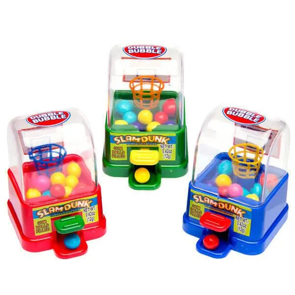 Slam Dunk Basketball Gumball Dispensers: 12-Piece Box