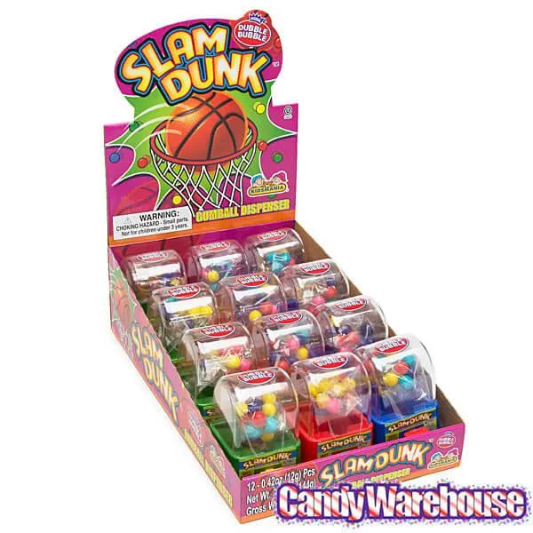 Slam Dunk Basketball Gumball Dispensers: 12-Piece Box