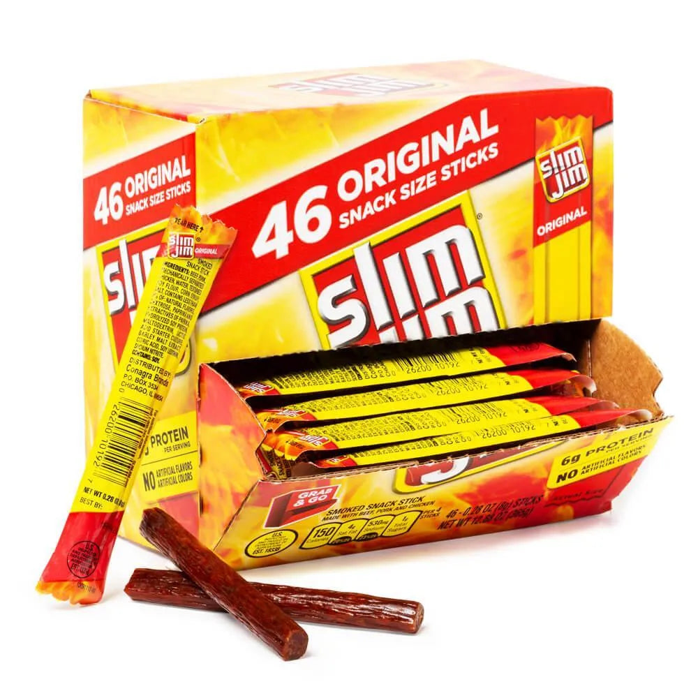 Slim Jim Original Snack Size Sticks: 46-Piece Box