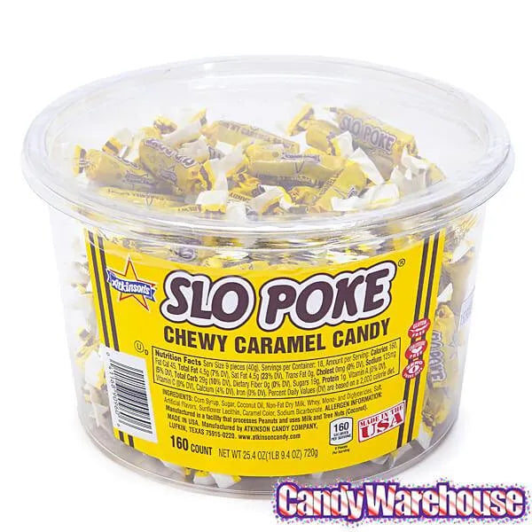 Slo Poke Bite-Size Caramel Candy: 160-Piece Tub