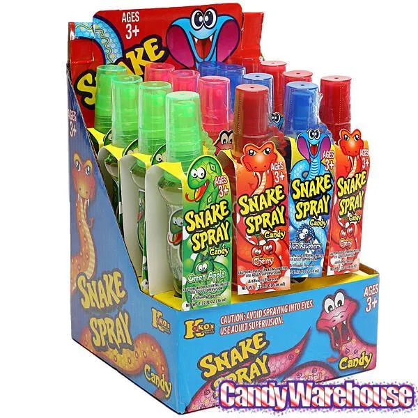 Snake Spray Candy Dispensers: 16-Piece Display