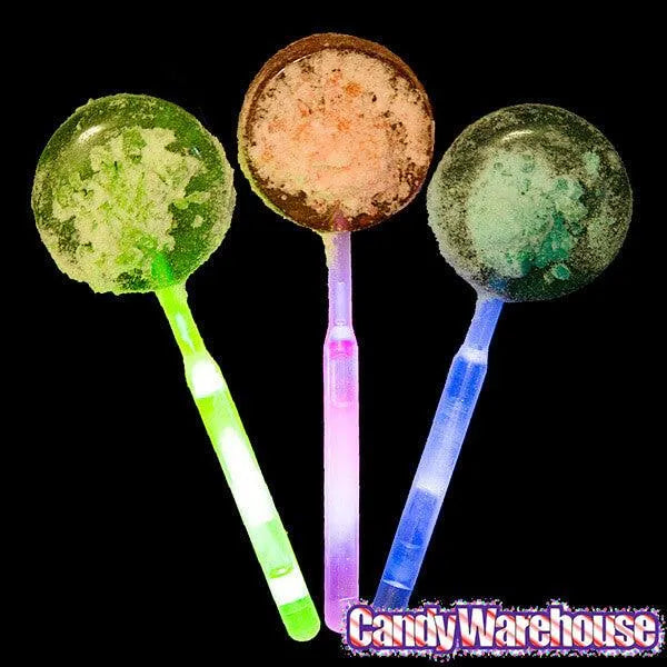 Snap-n-Glow Lollipop with Popping Powder Candy Packs: 18-Piece Display