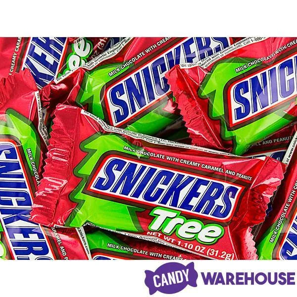 Snickers Christmas Tree Candy Bars: 24-Piece Box