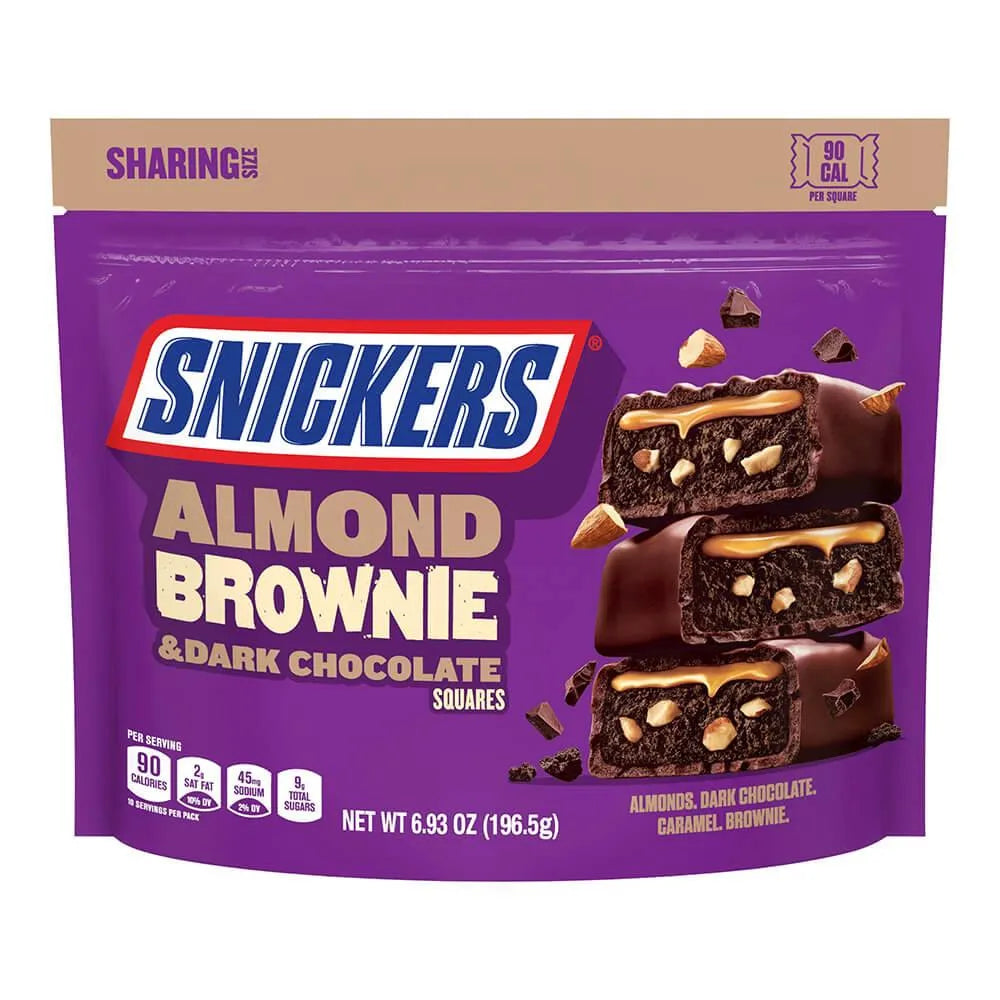 Snickers Dark Chocolate Almond Brownie Fun Size Candy Bars: 10-Piece Bag