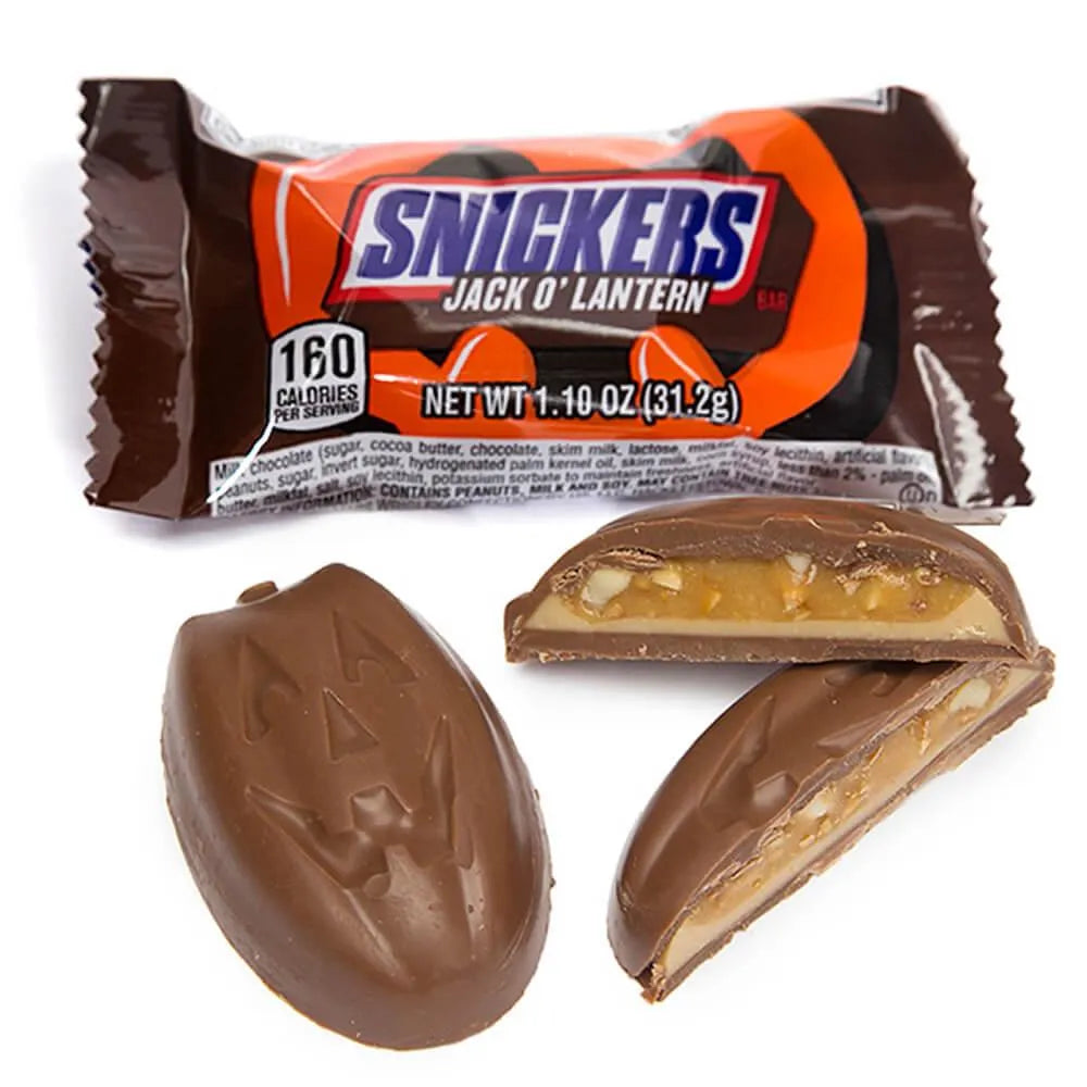 Snickers Halloween Pumpkin Candy Bars: 24-Piece Box