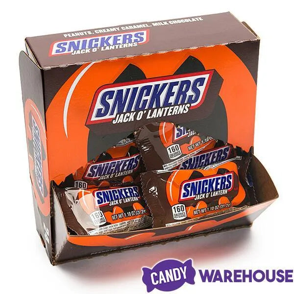 Snickers Halloween Pumpkin Candy Bars: 24-Piece Box