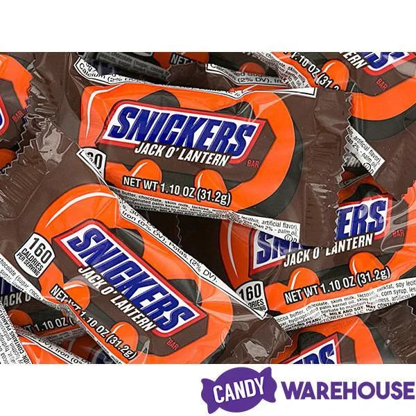 Snickers Halloween Pumpkin Candy Bars: 24-Piece Box