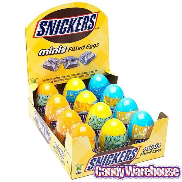 Snickers Minis Candy Filled Plastic Easter Eggs: 12-Piece Display