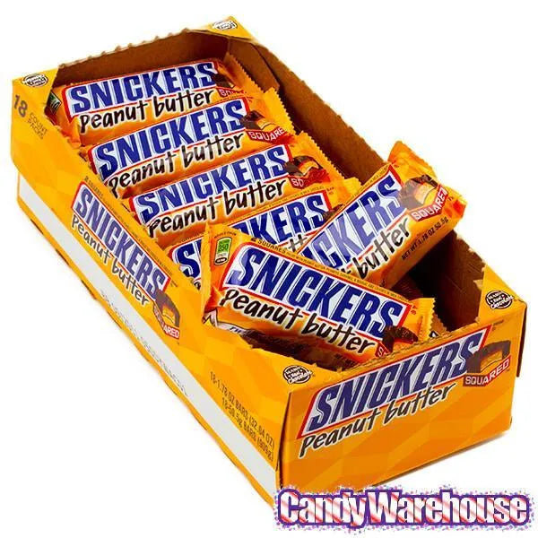 Snickers Peanut Butter Squared Candy Bars: 18-Piece Box