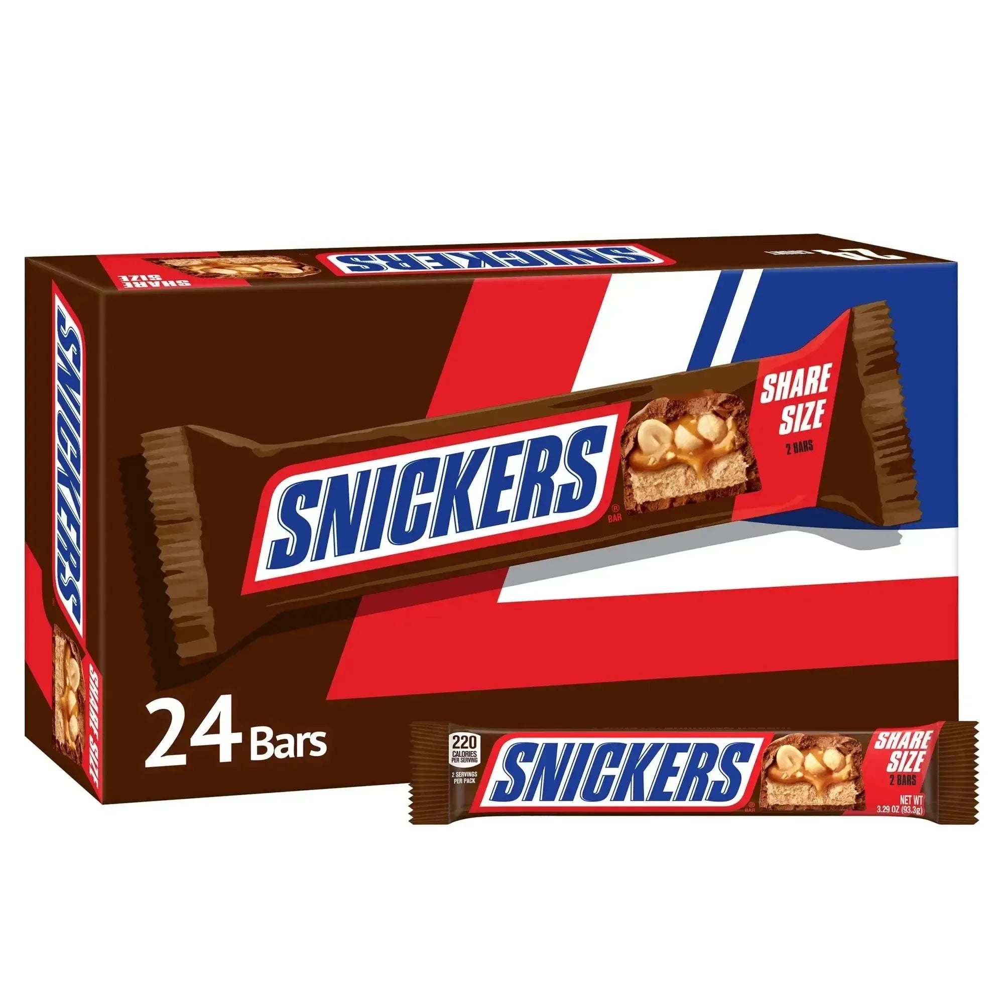 Snickers Share Size Candy Bars: 24-Piece Box