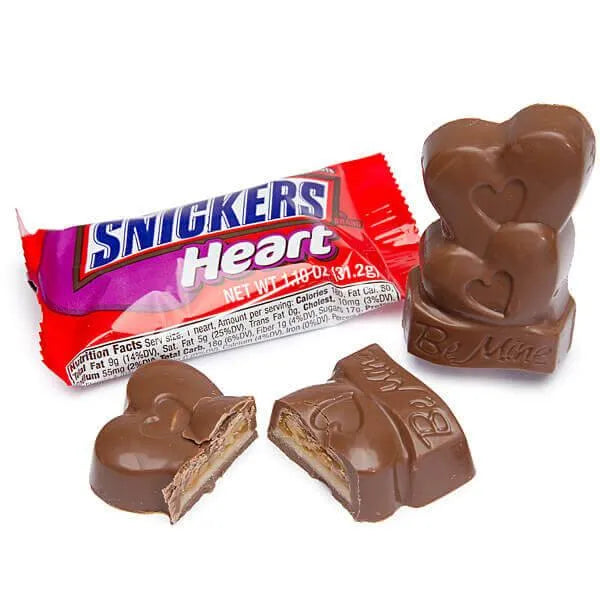 Snickers Valentine Heart Candy Bars: 24-Piece Box