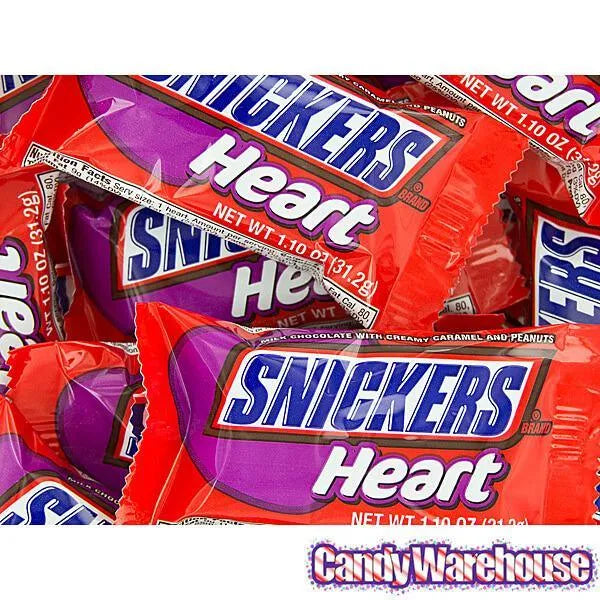 Snickers Valentine Heart Candy Bars: 24-Piece Box