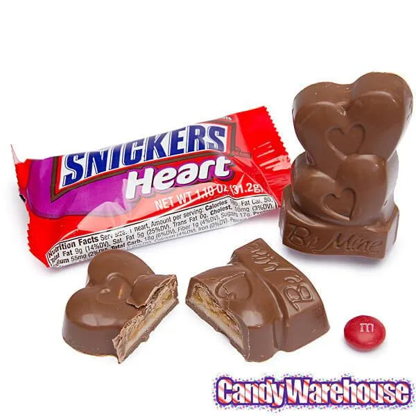 Snickers Valentine Heart Candy Bars: 24-Piece Box