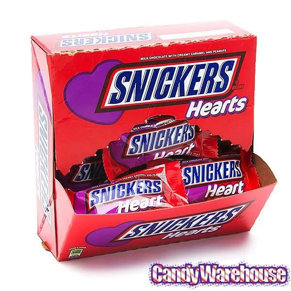 Snickers Valentine Heart Candy Bars: 24-Piece Box