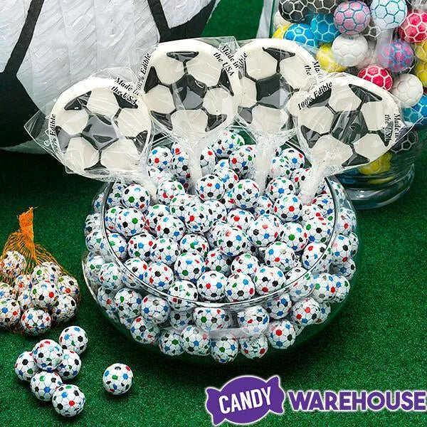 Soccer Ball Hard Candy Lollipops: 12-Piece Pack