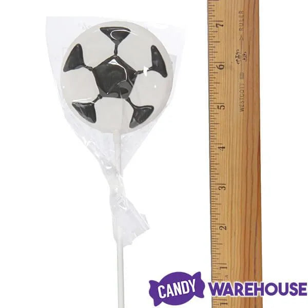 Soccer Ball Hard Candy Lollipops: 12-Piece Pack