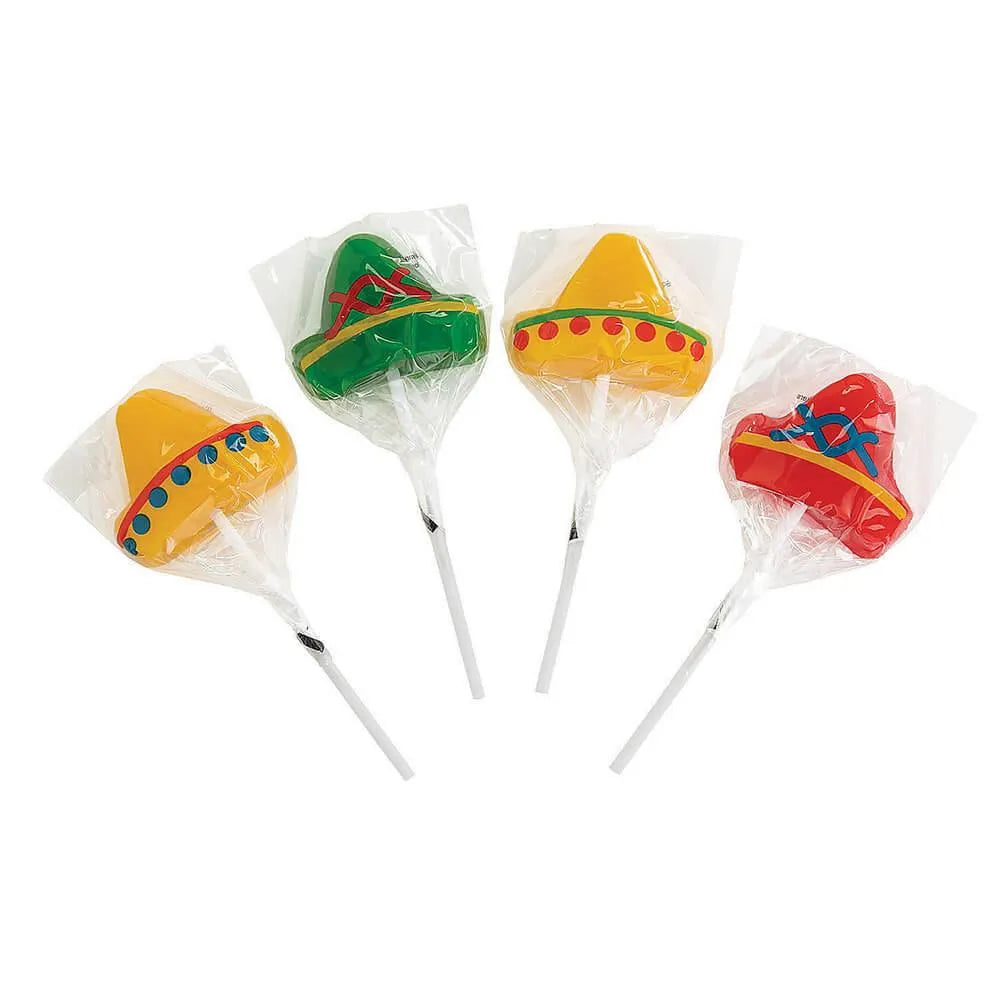 Sombrero Hat Lollipops: 12-Piece Box