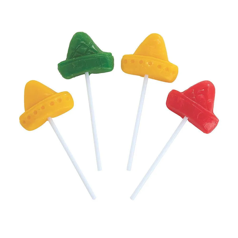 Sombrero Hat Lollipops: 12-Piece Box