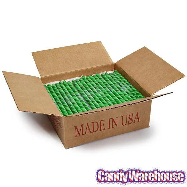 Sour Apple Hard Candy Sticks: 100-Piece Box