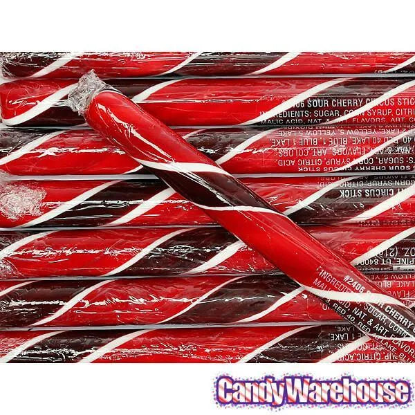 Sour Cherry Hard Candy Sticks: 100-Piece Box