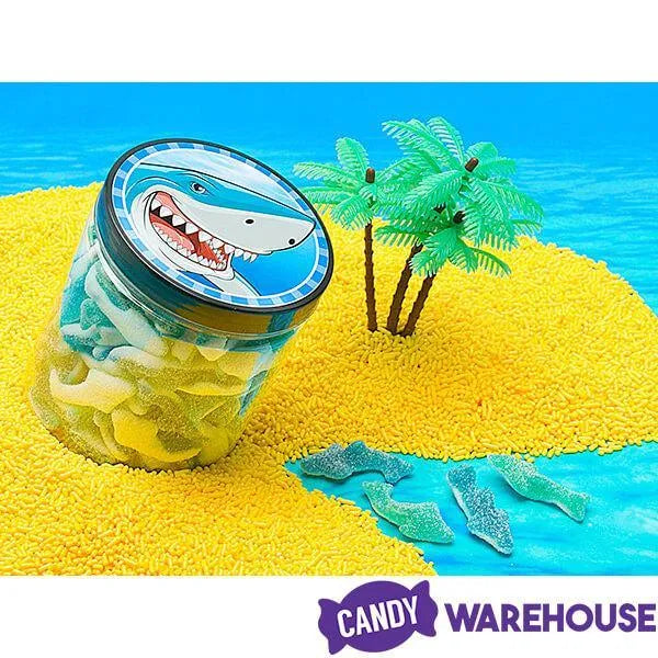 Sour Gummy Sharks Candy: 100-Piece Jar