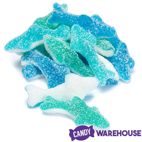 Sour Gummy Sharks Candy: 100-Piece Jar