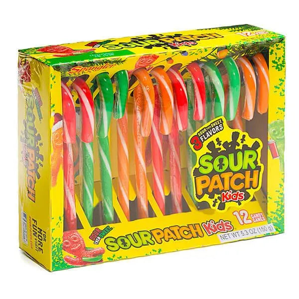 Sour Patch Kids Candy Canes: 12-Piece Box