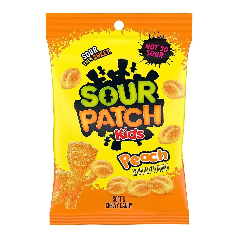 Sour Patch Peach Candy Peg Bags: 12-Piece Case