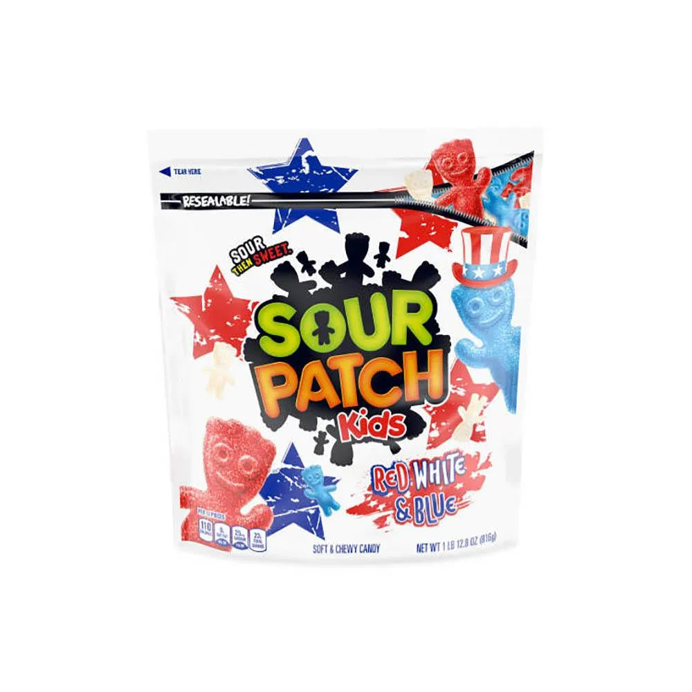 Sour Patch Kids Candy Red, White, & Blue 1.8LB Bag