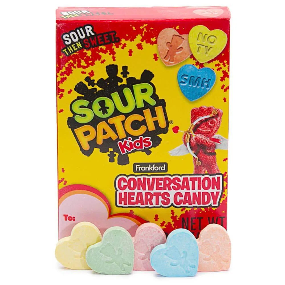 Sour Patch Kids Conversation Hearts Candy Packs: 36-Piece Box