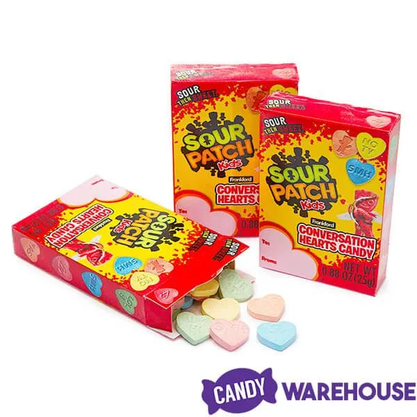 Sour Patch Kids Conversation Hearts Candy Packs: 36-Piece Box