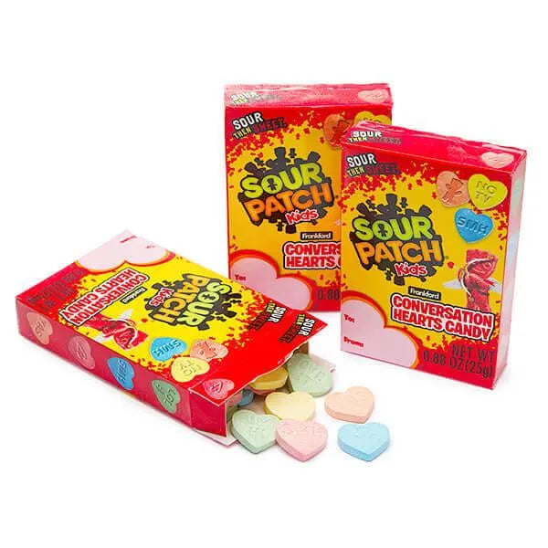 Sour Patch Kids Conversation Hearts Candy Packs: 72-Piece Case