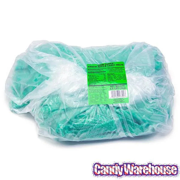 Sour Power Belts Candy - Green Apple: 20LB Case