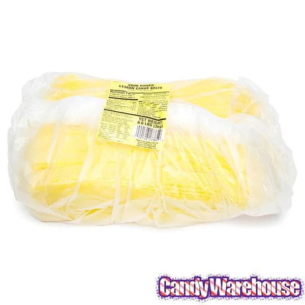 Sour Power Belts Candy - Lemon: 3KG Bag