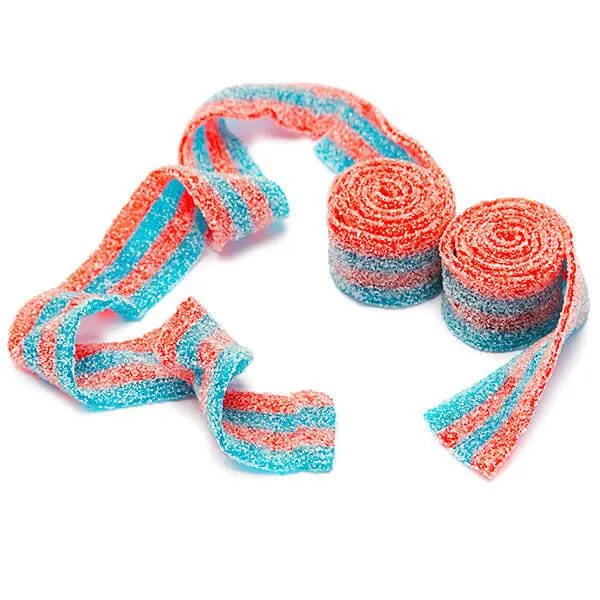 Sour Power Belts Candy - Red and Blue Raspberry: 3KG Bag