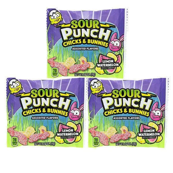 Sour Punch Chicks and Bunnies Candy Packs: 15-Piece Bag