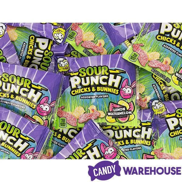 Sour Punch Chicks and Bunnies Candy Packs: 15-Piece Bag