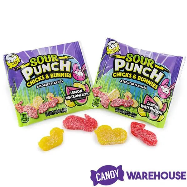 Sour Punch Chicks and Bunnies Candy Packs: 15-Piece Bag