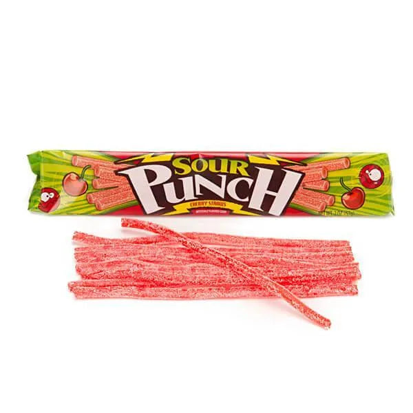 Sour Punch Straws 2-Ounce Packs - Cherry: 24-Piece Box