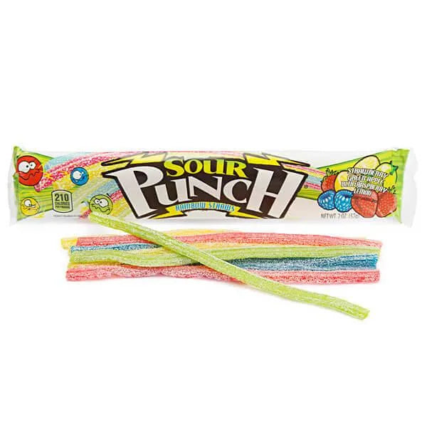 Sour Punch Straws 2-Ounce Packs - Rainbow: 24-Piece Box