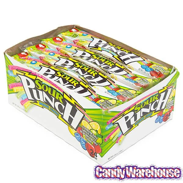 Sour Punch Straws 2-Ounce Packs - Rainbow: 24-Piece Box