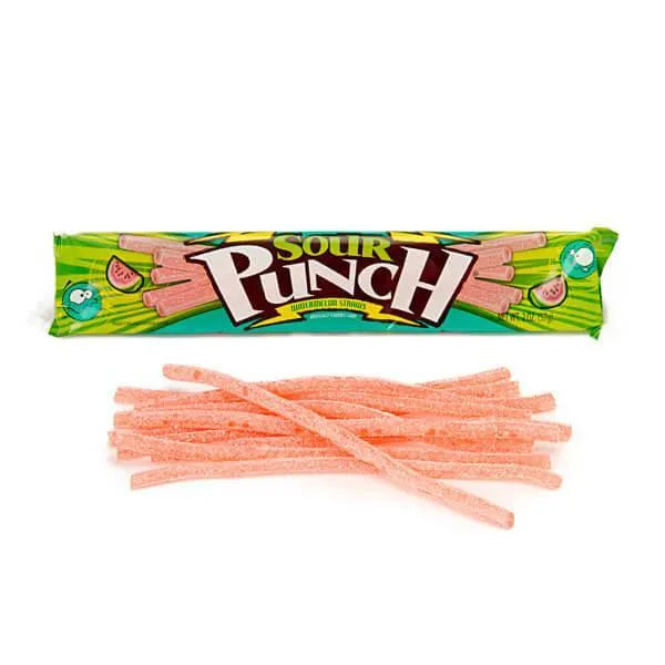 Sour Punch Straws 2-Ounce Packs - Watermelon: 24-Piece Box