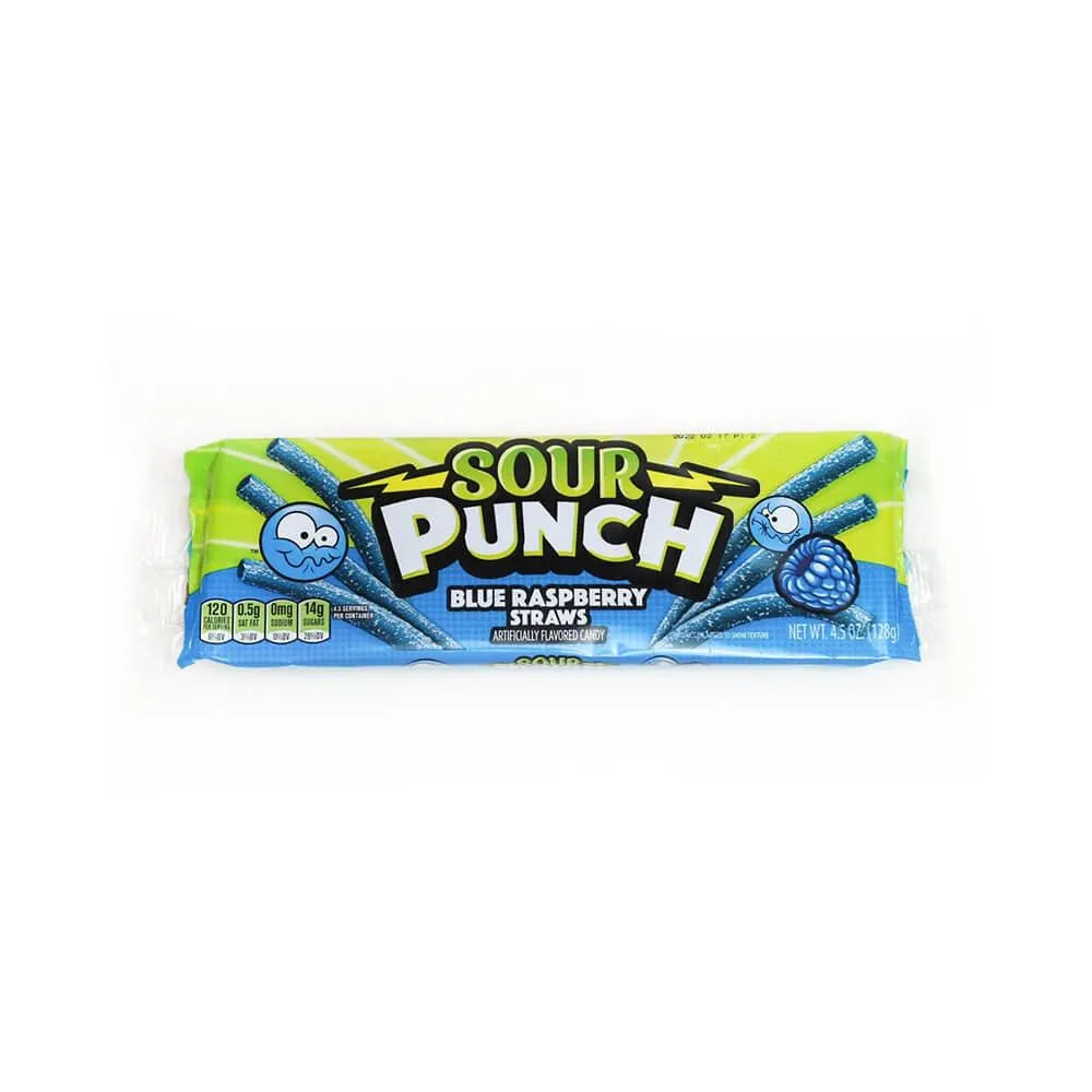 Sour Punch Straws 4.5-Ounce Trays - Blue Raspberry: 24-Piece Box