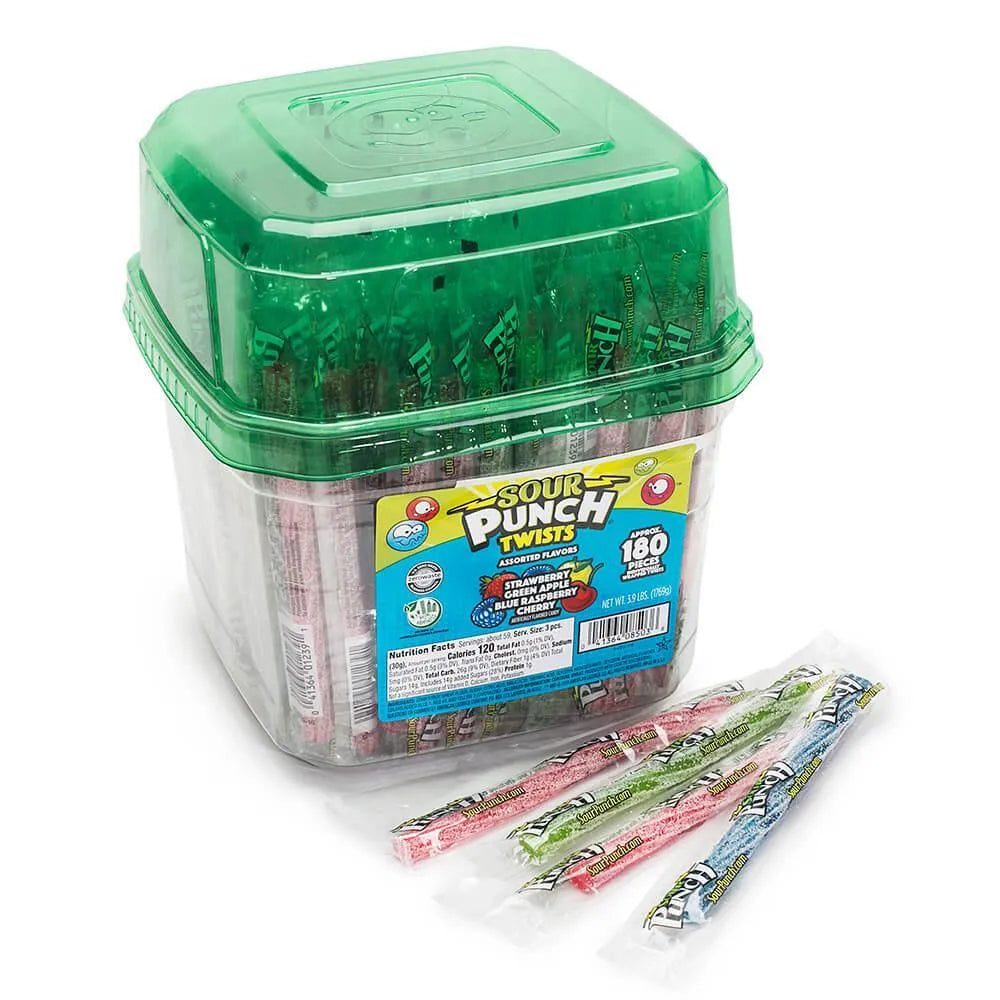 Sour Punch Twists - Wrapped: 180-Piece Tub